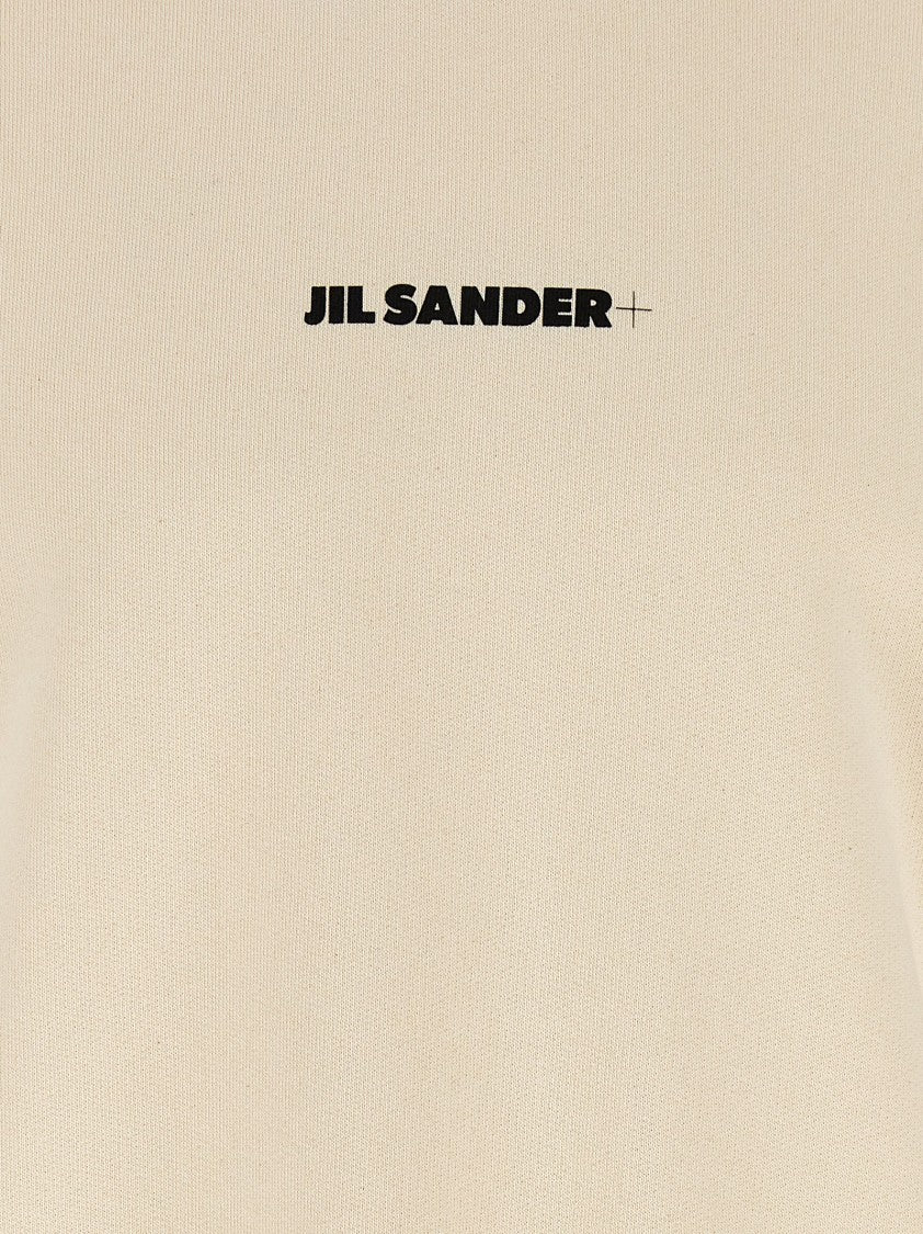 Jil Sander Brushed Cotton Sweatshirt With Front Logo Print