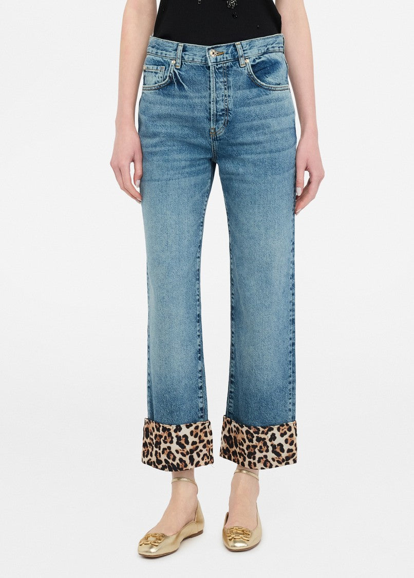Liu Jo Straight-Cut Cropped Denim Jeans