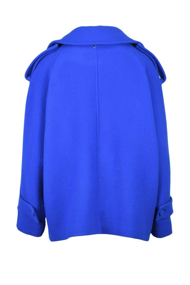 Dondup Double-Breasted Wool Cashmere Coat - Royal Blue