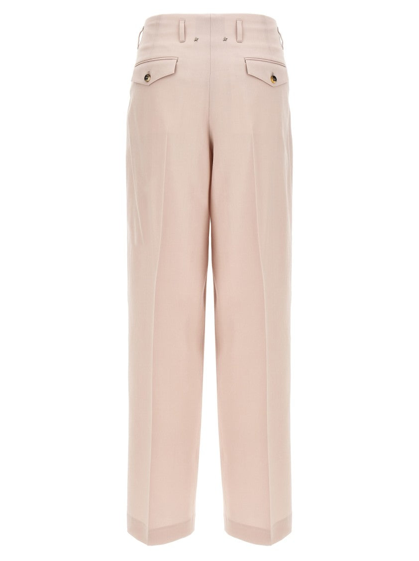 Golden Goose Wide-Leg Wool Pants With Pleats And Pockets