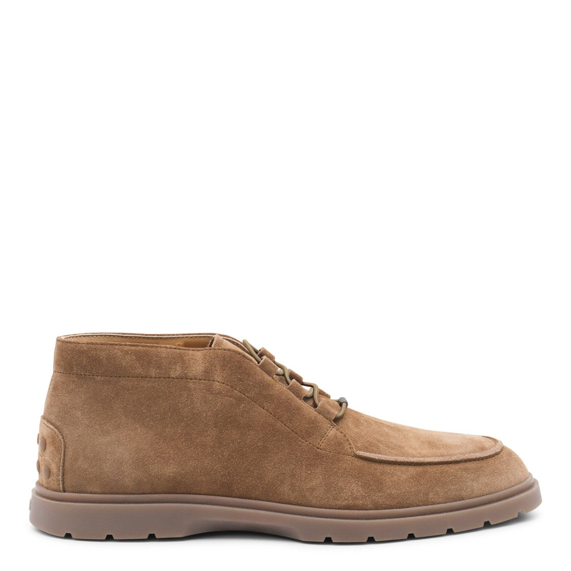 Tod's Brown Suede Boots With Lace-Up Fastening