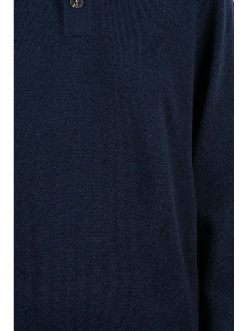 Kangra Blue Wool-Blend Button Sweater