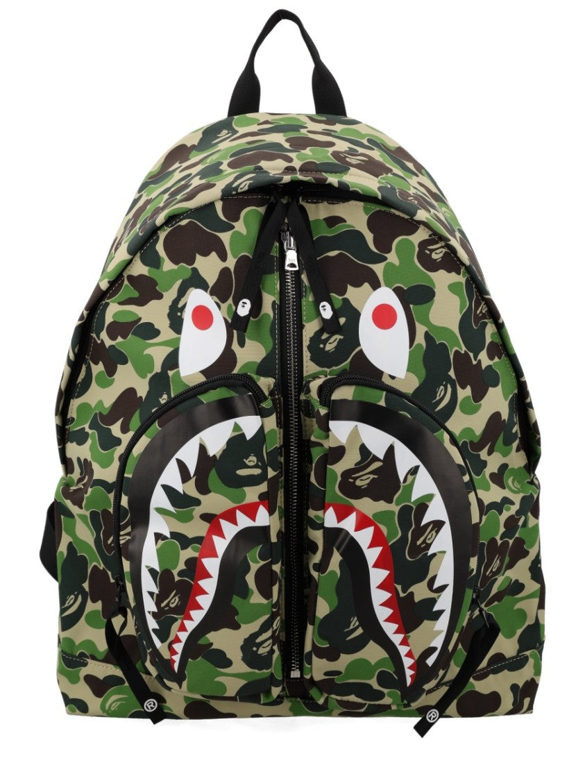 A Bathing Ape Shark Face Camouflage Nylon Backpack