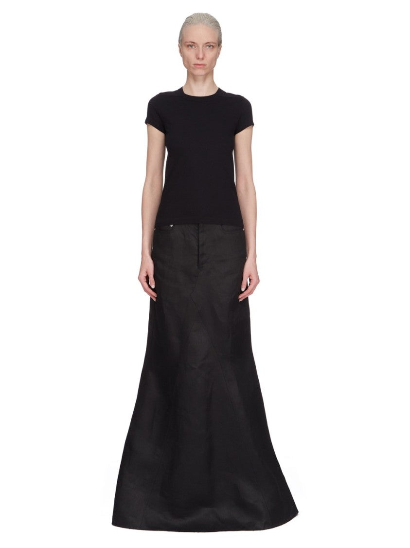 Rick Owens Cropped Black Cotton Jersey T-Shirt