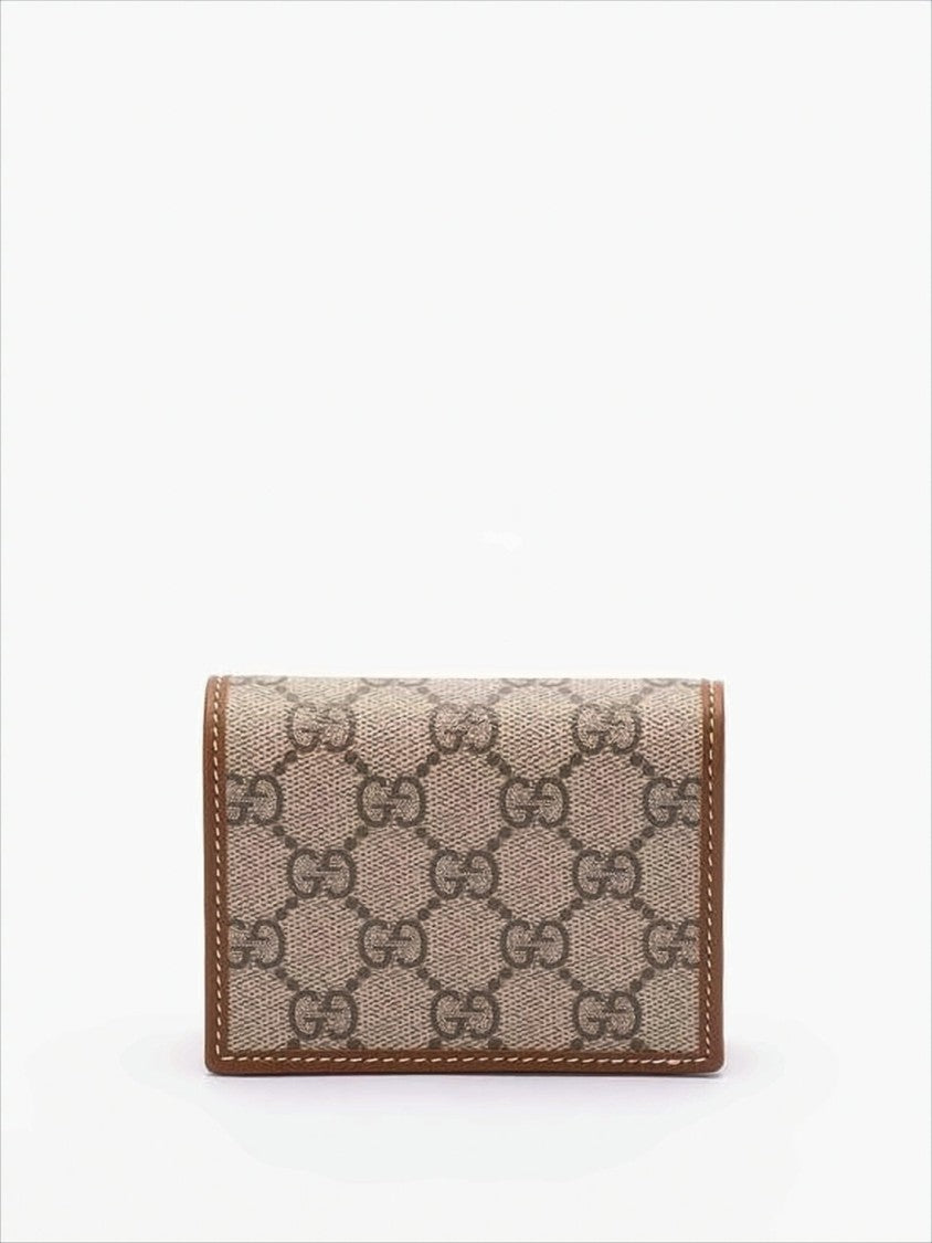 Gucci Beige Fabric Bifold Wallet With Interlocking Gg Pattern