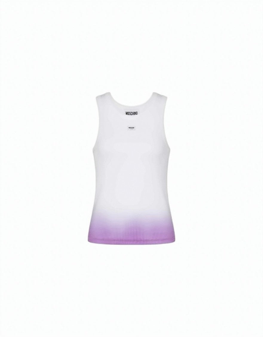 Moschino Gradient-Effect Sleeveless Tank Top With Logo Detailing