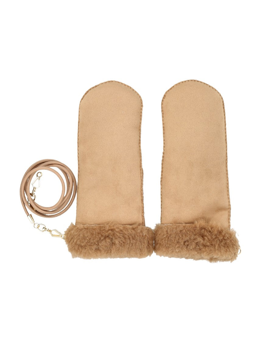 Max Mara Bouclé Mittens With Removable Lanyard