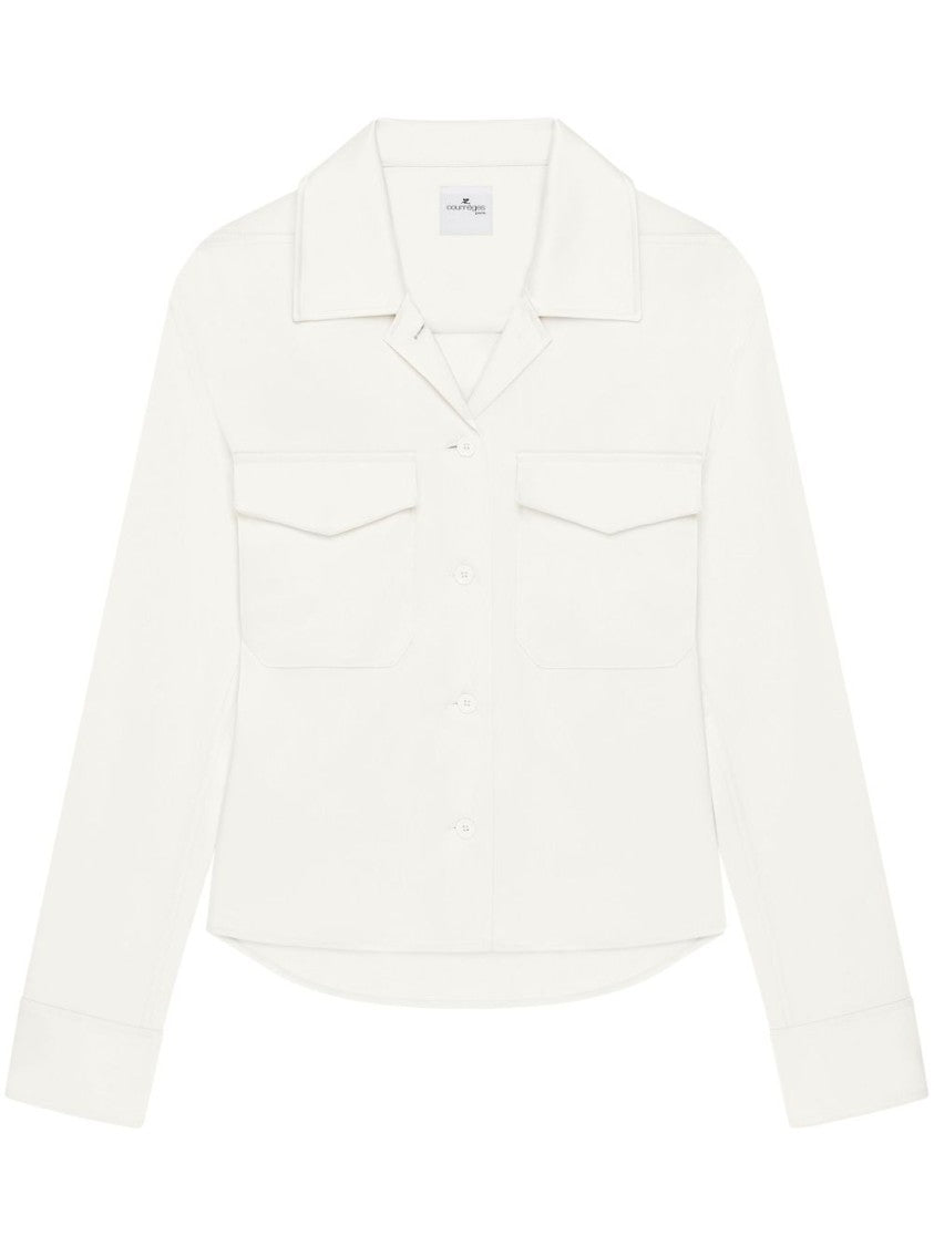 Courrèges White Cotton Shirt With Chest Pockets