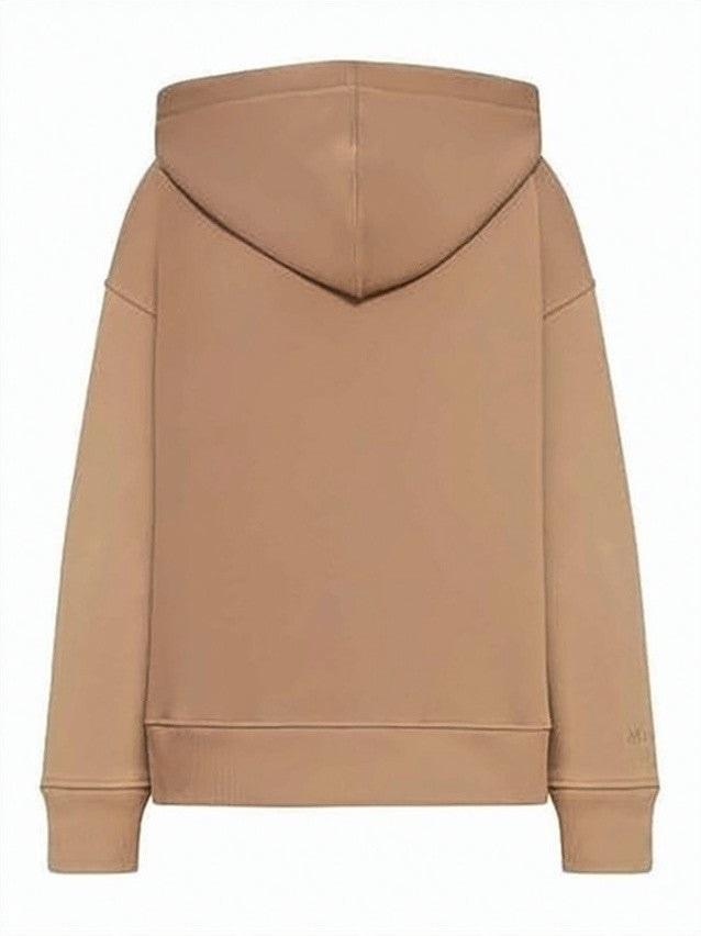 Max Mara Minimalist Brown Zip-Up Hoodie With Relaxed Fit