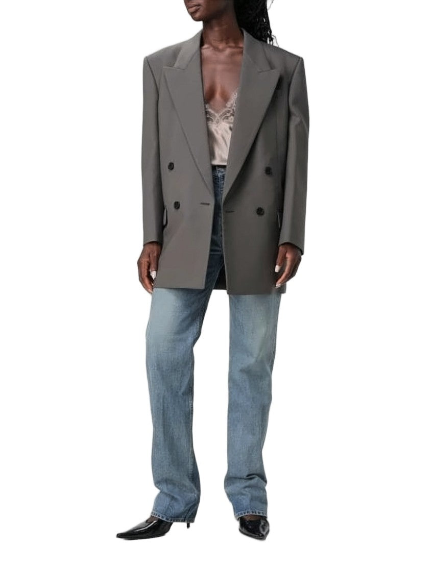 Saint Laurent Straight-Leg Light Blue Denim Pants