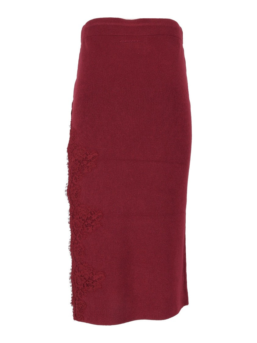 Ermanno Scervino Gonna In Maglia Lace Detail Knit Mini Skirt