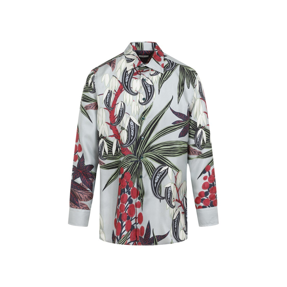 Etro Silk Casual Shirt With Multicolor Floral Design And Fit