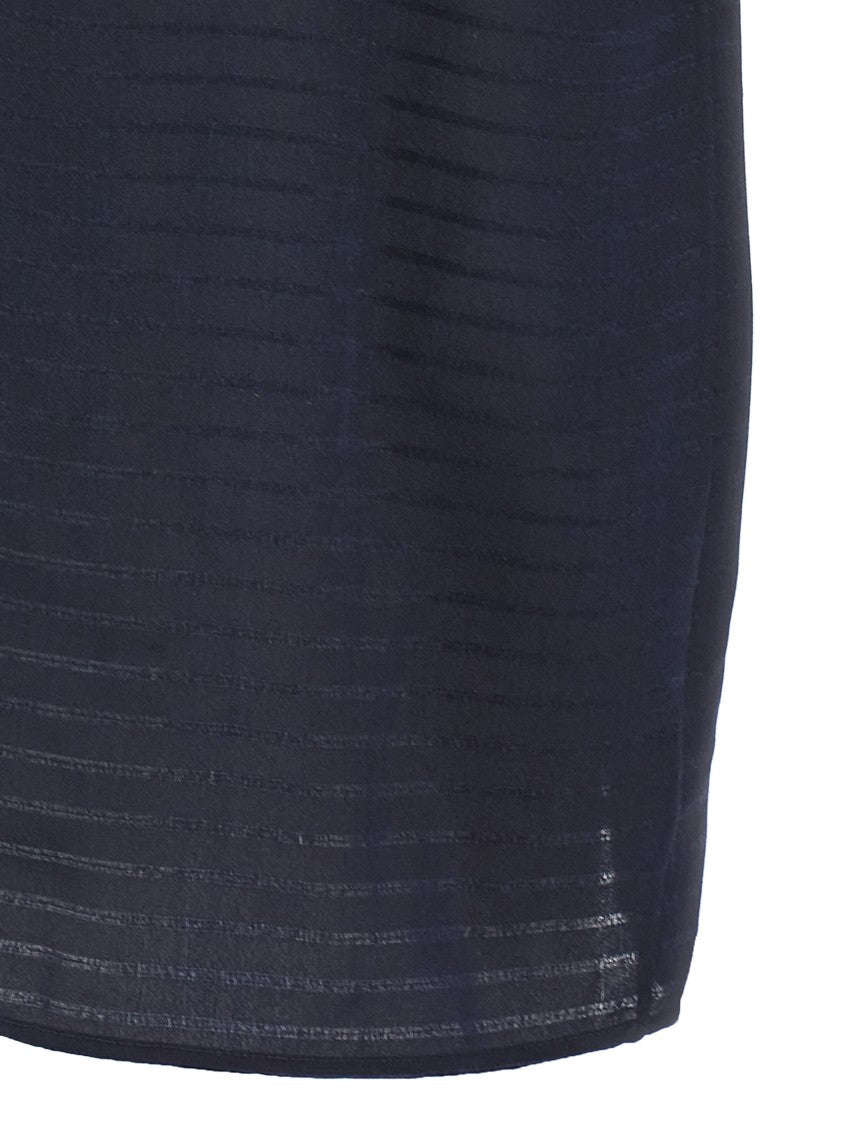 Saint Laurent Silk Striped Polo Shirt With V-Neck