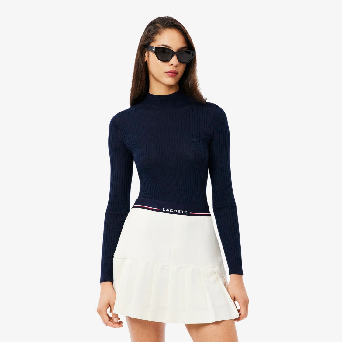 Lacoste Ribbed Merino Wool Turtleneck Sweater