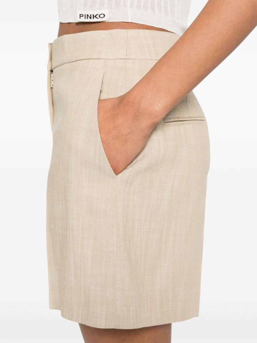 Pinko Tailored Beige Bermuda Shorts