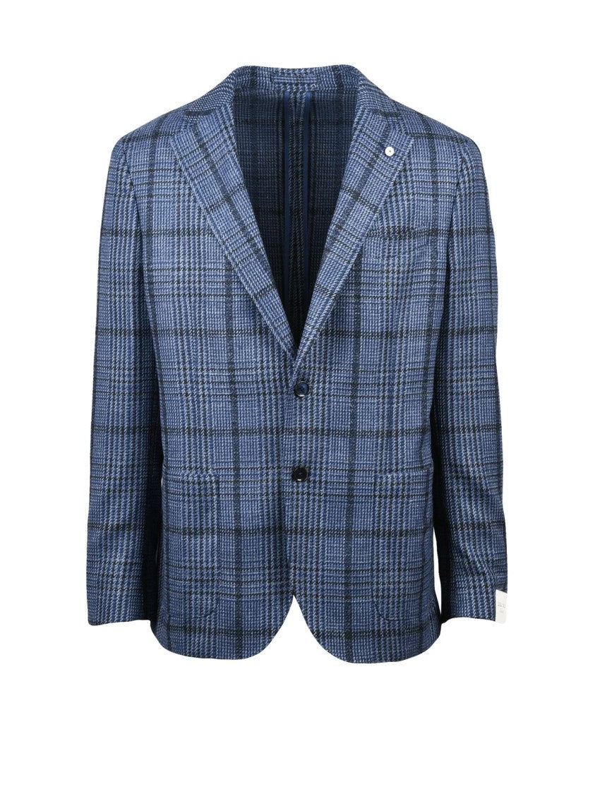 L.B.M. 1911 Checkered Tailored Jacket With Notch Lapel And Button Closure