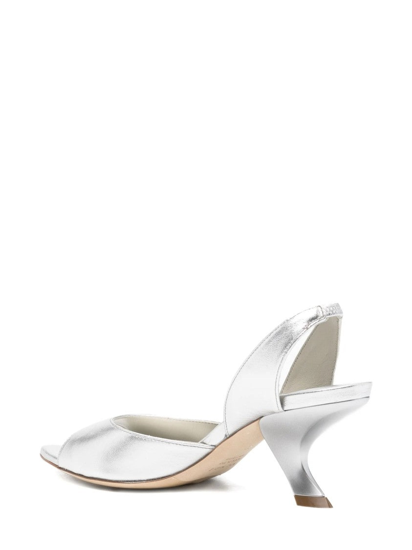 Vic Matié Metallic Leather Open-Toe Sandals