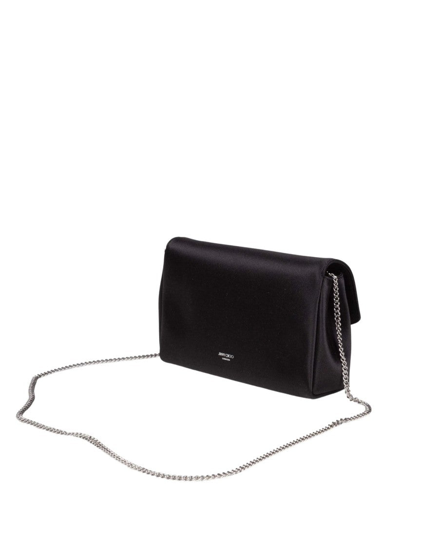 Jimmy Choo Mini Soft Bow Bag In Black Satin