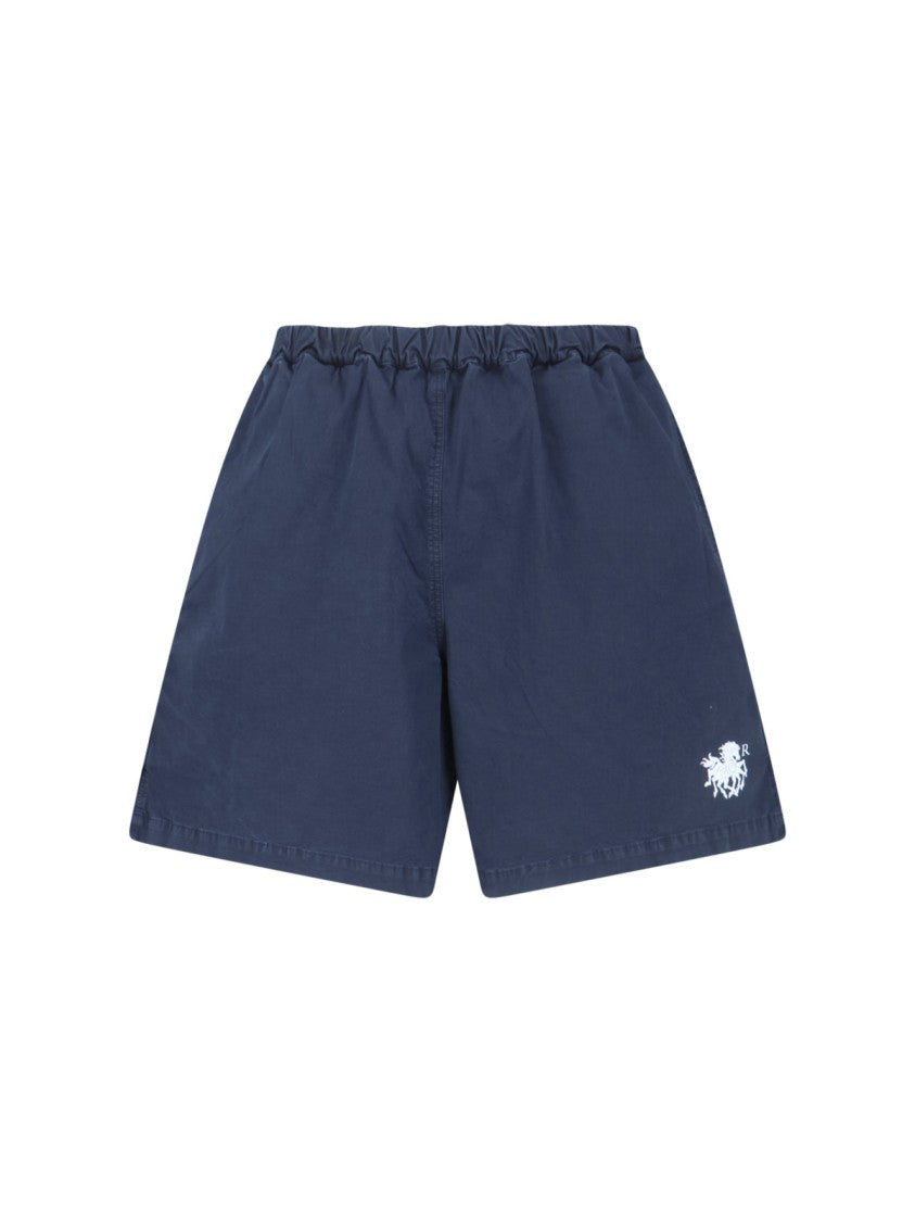 Ranra Blue Keel Mid-Rise Cotton Shorts