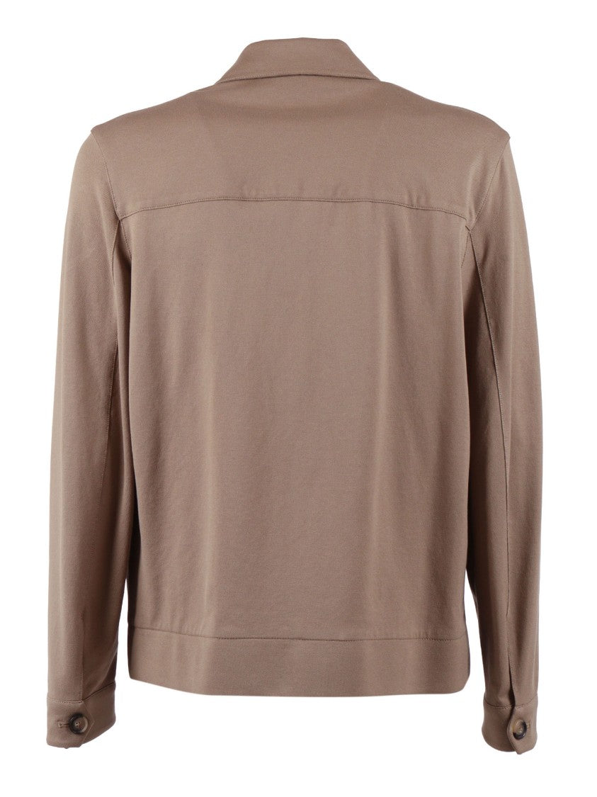 Circolo 1901 Brown Minimalist Shirt Casual Jacket