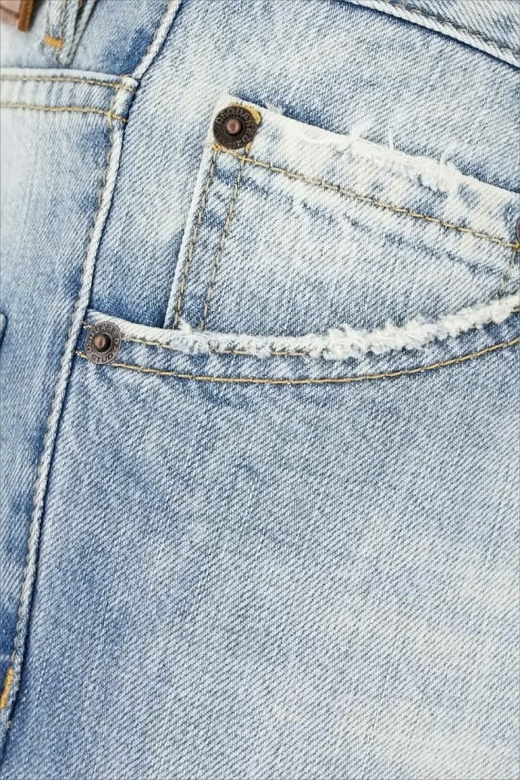 Dsquared2 Faded Light Blue Denim Pants