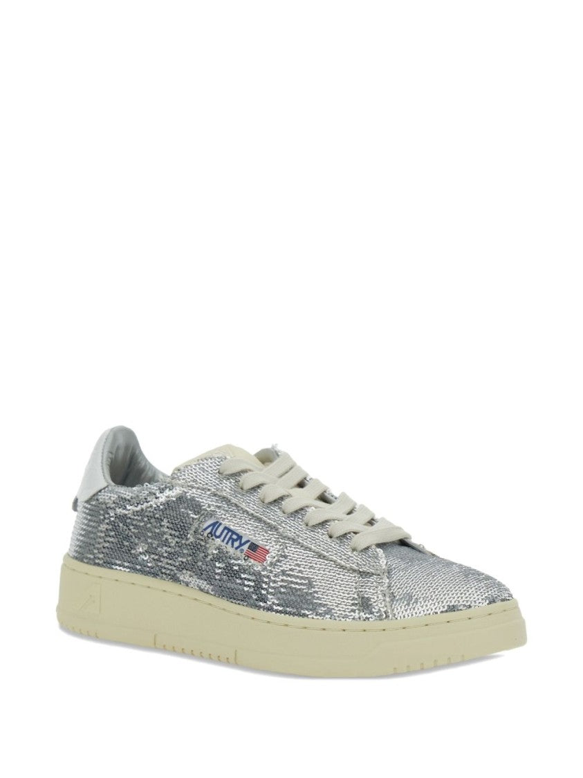 Autry Silver Sequin Low Sneakers