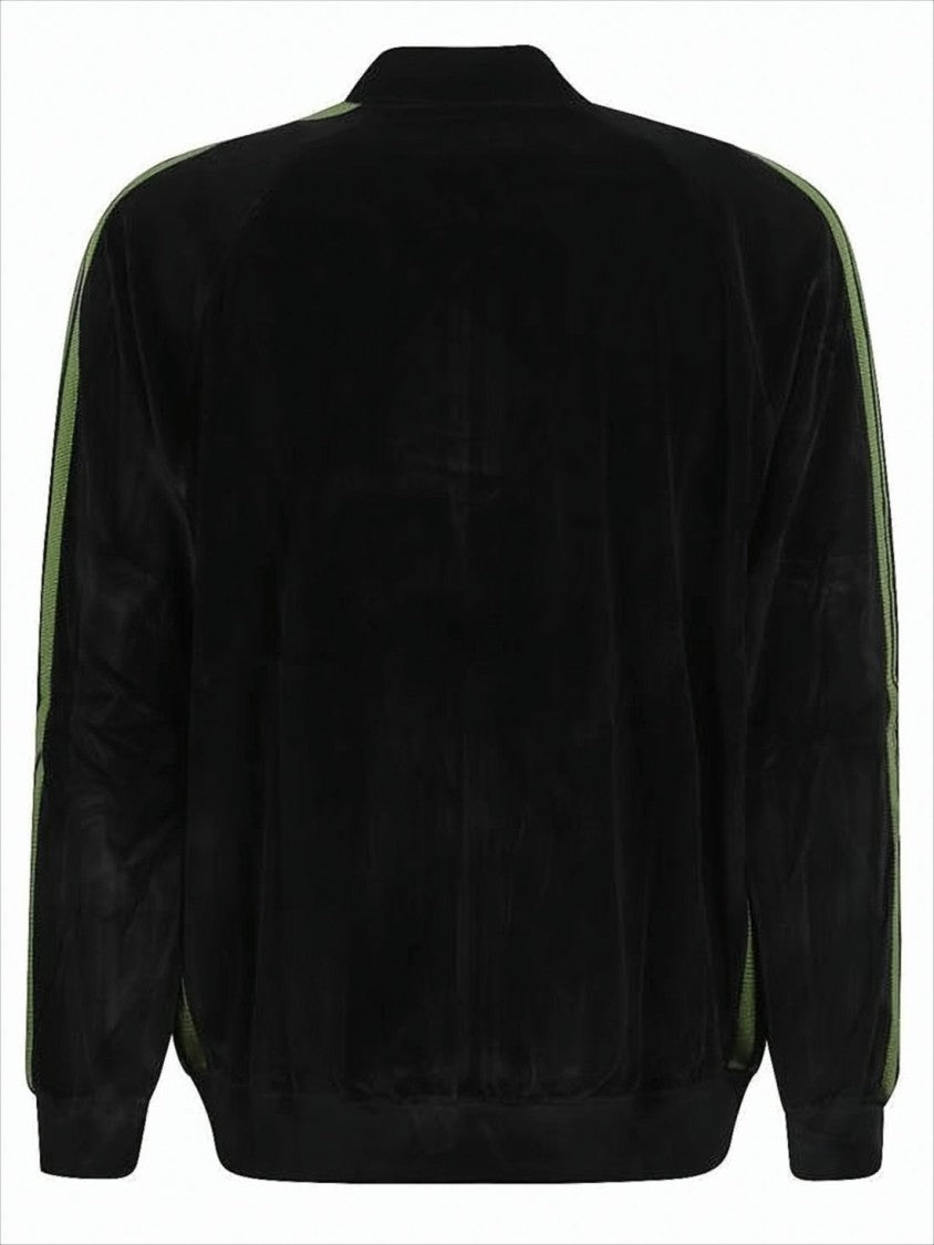 Needles Relaxed-Fit Velvety Jacket With Olive Stripes