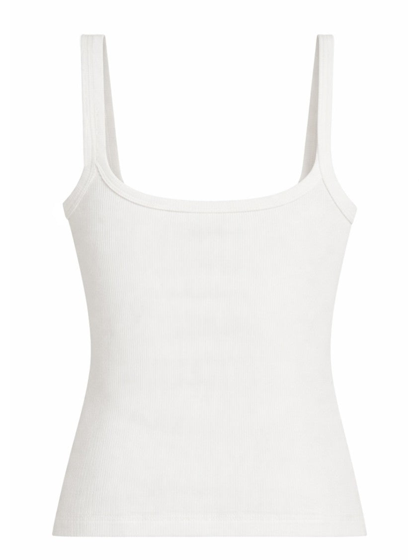 Courrèges Minimalist Stretch Cotton Buckle Tank Top