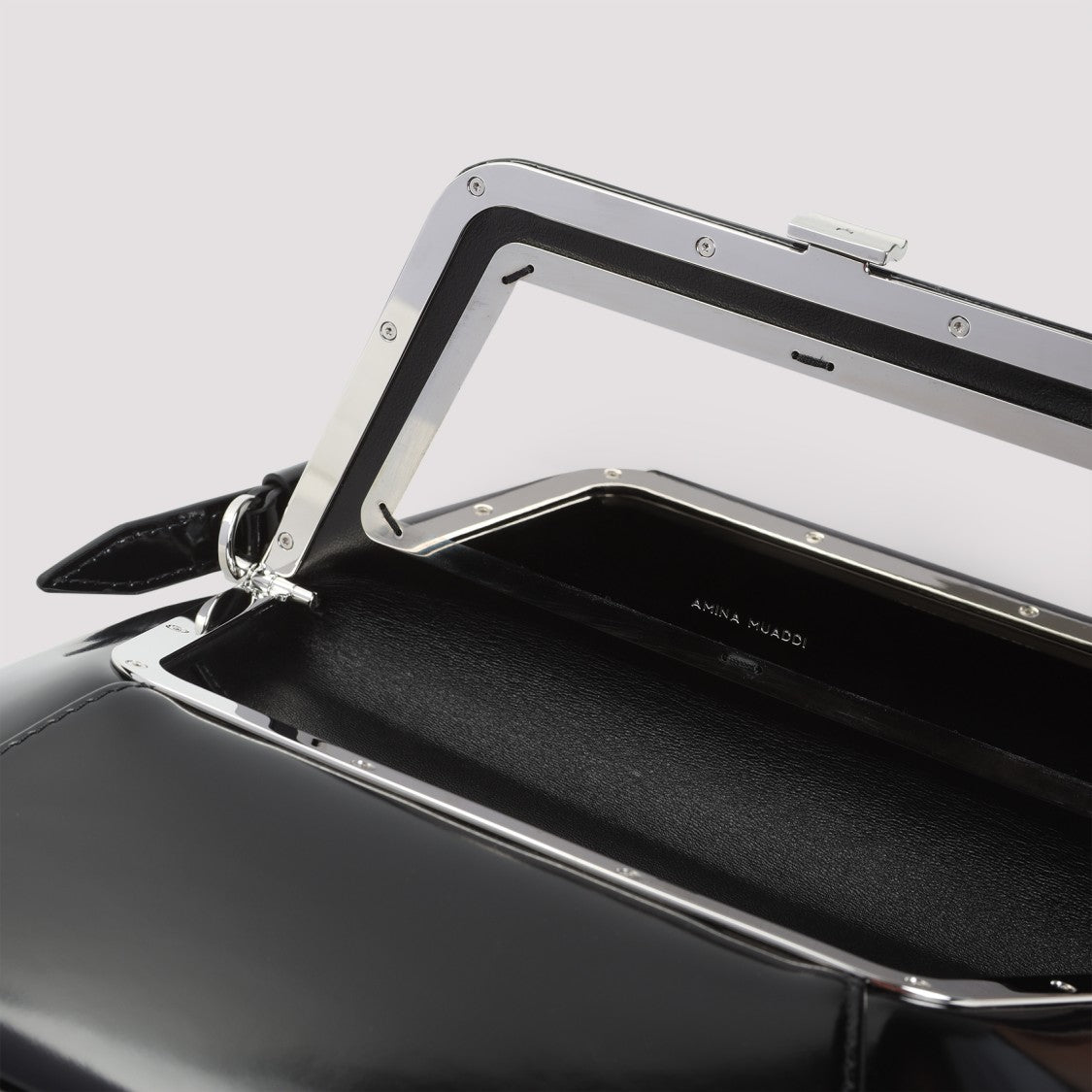 Amina Muaddi Brushed Leather Shoulder Bag