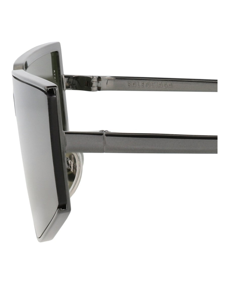Balenciaga Square-Frame Metal Sunglasses With Minimalist Design