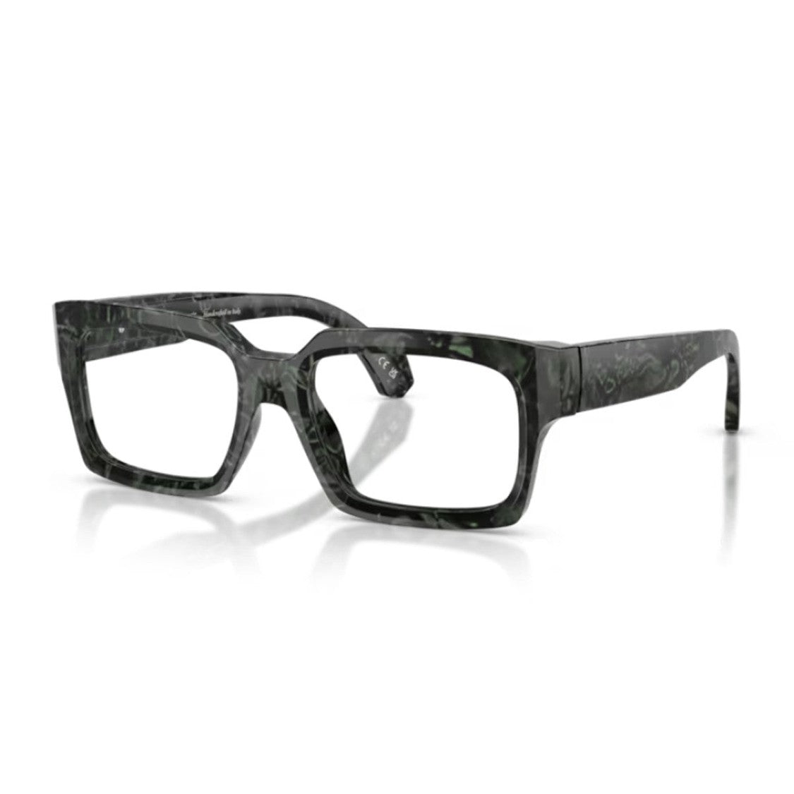 Alain Mikli Green A03548 Acetate Mother-Of-Pearl Rectangular Sunglasses