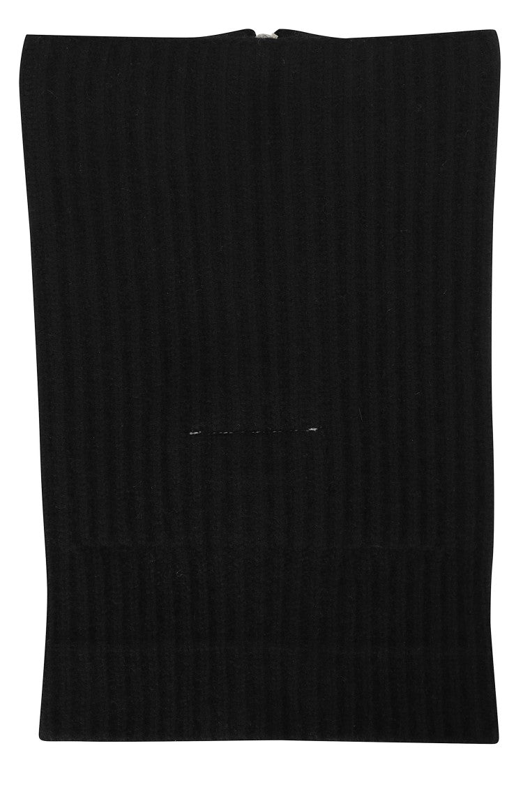 Mm6 By Maison Margiela Black Ribbed Knit Double-Slider Zipper Collar Scarf