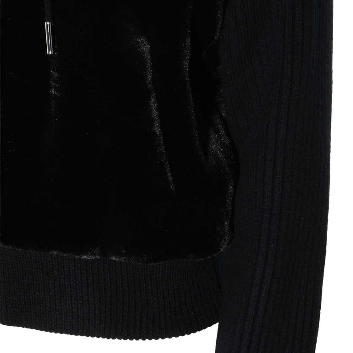 Moose Knuckles Plush Velvet Ribbed Knit Hooded Jacket