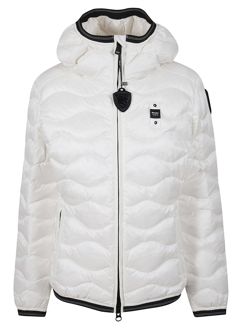 Blauer Quilted White Puffer Jacket With Hood