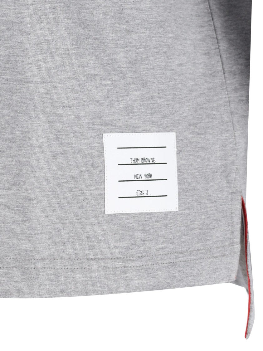 Thom Browne Grey Logo Long Sleeve T-Shirt