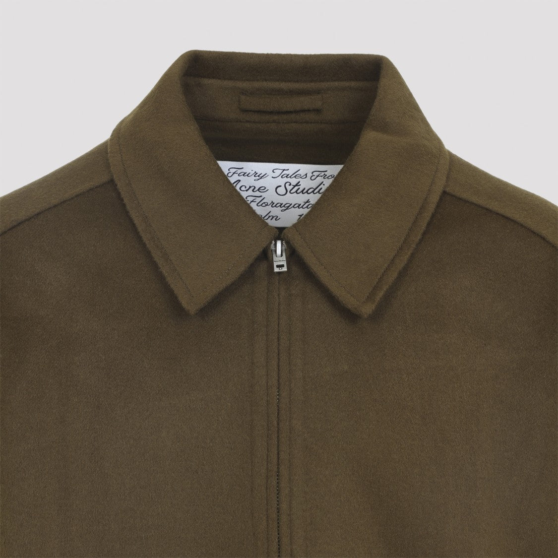 Acne Studios Olive Green Virgin Wool Jacket With Cashmere Blend