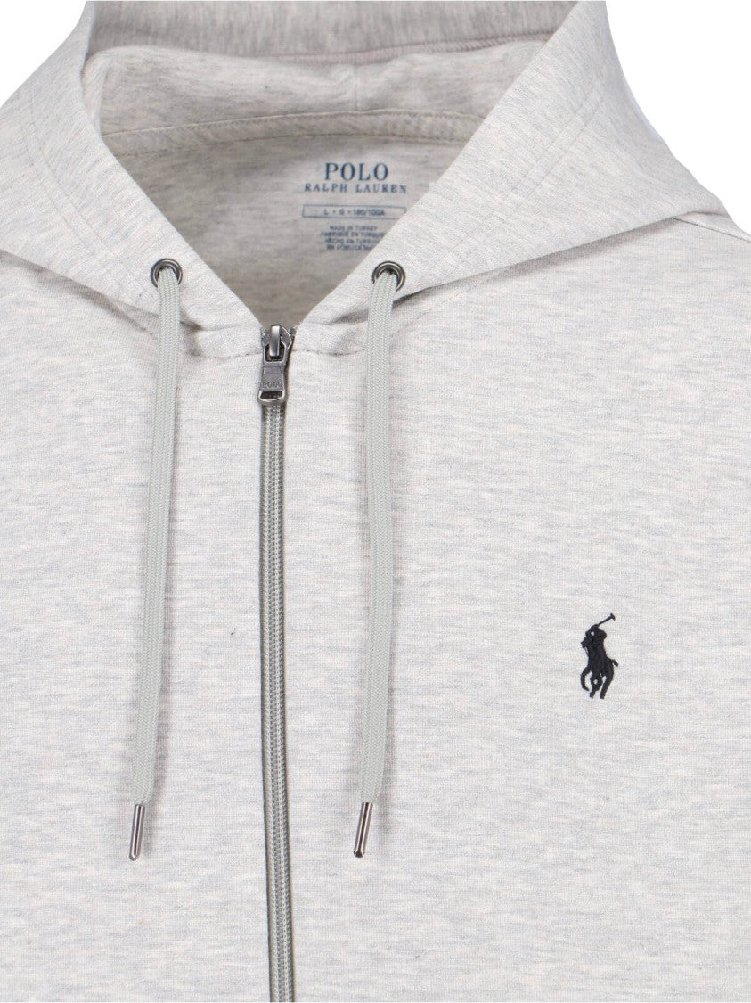 Polo Ralph Lauren Textured Knit Grey Hoodie With Round Neckline
