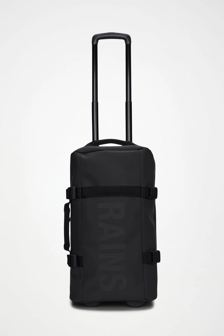 Rains Black Texel Cabin Bag Trolley Suitcase