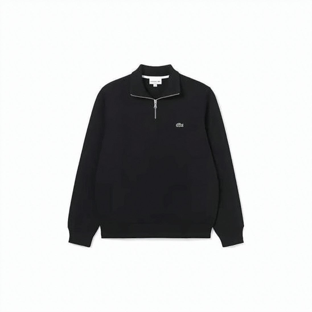 Lacoste Minimalist Half-Zip Pullover With Ribbed Details
