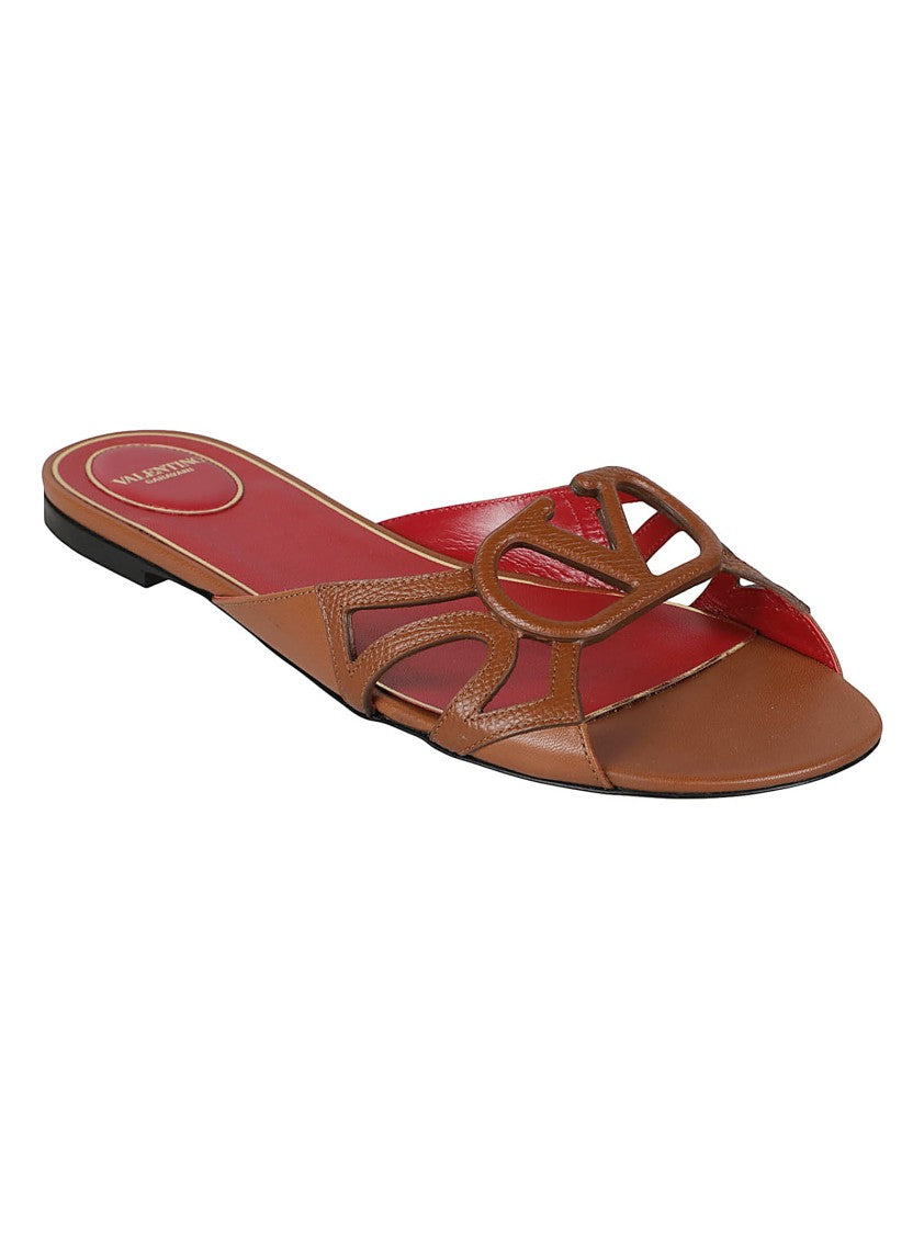 Valentino Garavani Cut-Out Open-Toe Leather Sandals