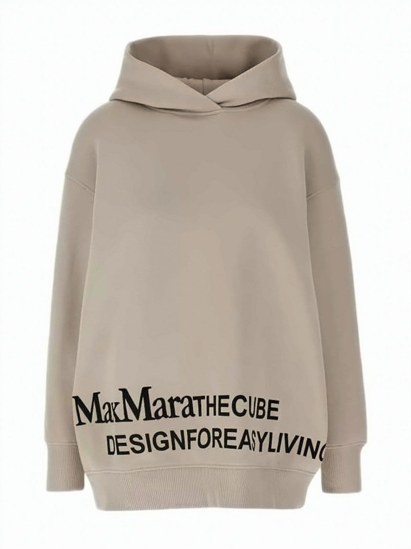 Max Mara Relaxed-Fit Hoodie With Graphic Detail And Ribbed Accents