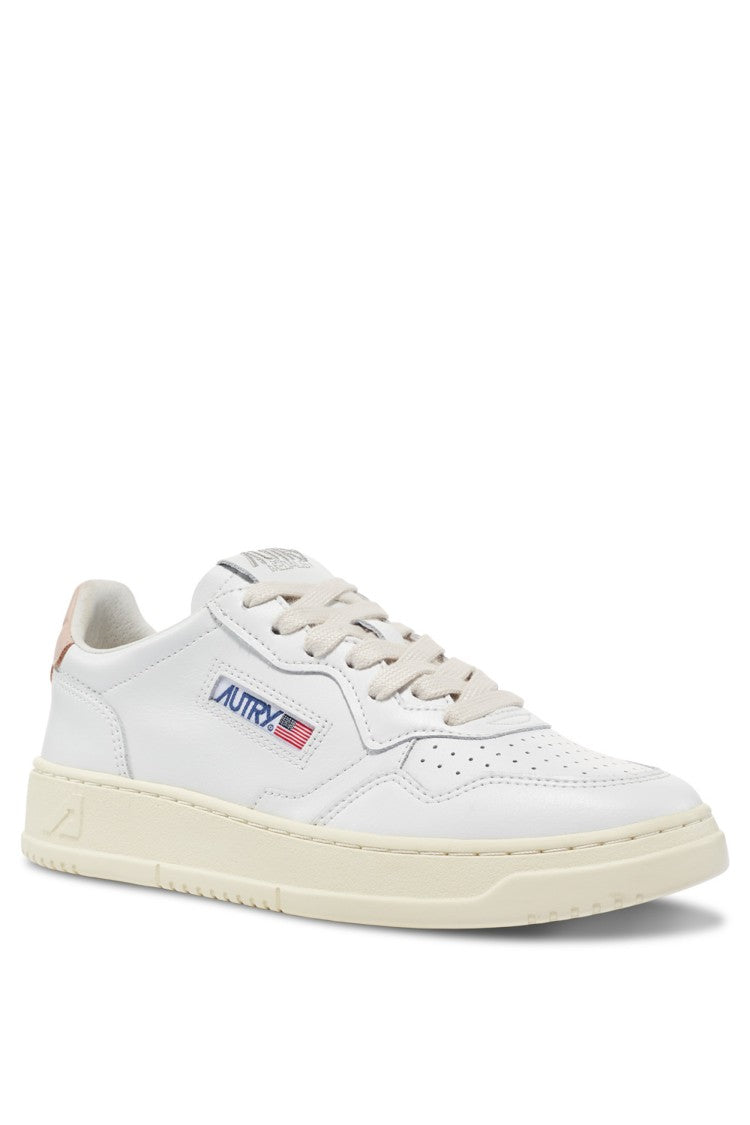 Autry Women’S Medalist Leather Sneakers Pink Heel Tab
