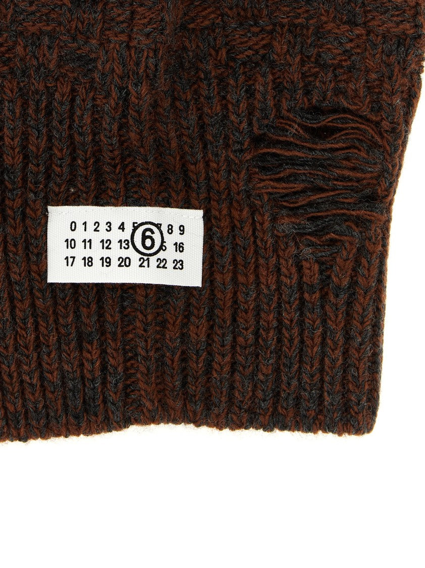 Mm6 By Maison Margiela Distressed Wool Balaclava