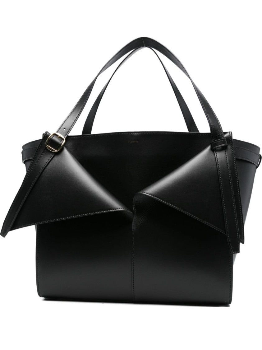 Coperni Black Calfskin Leather Shopper Bag
