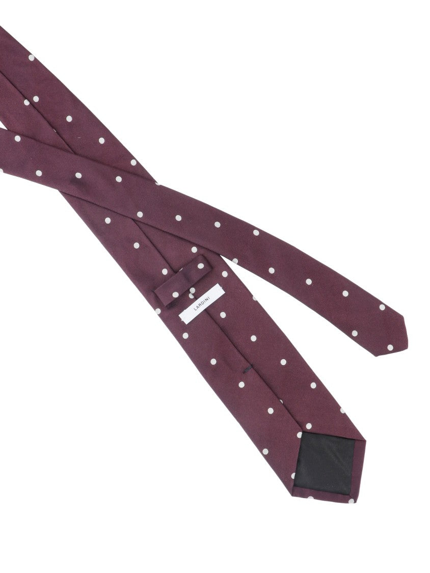 Lardini Polka Dot Silk Tie With Adjustable Length
