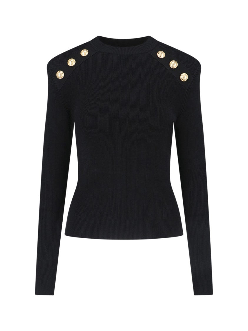 Balmain Decorative Button Sweater Black