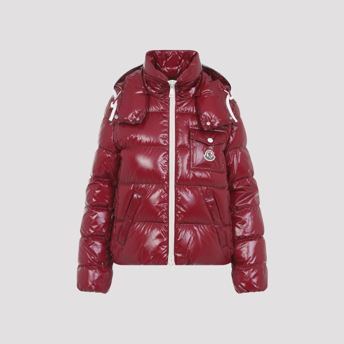 Moncler Red Down-Filled Andro Jacket With Detachable Hood