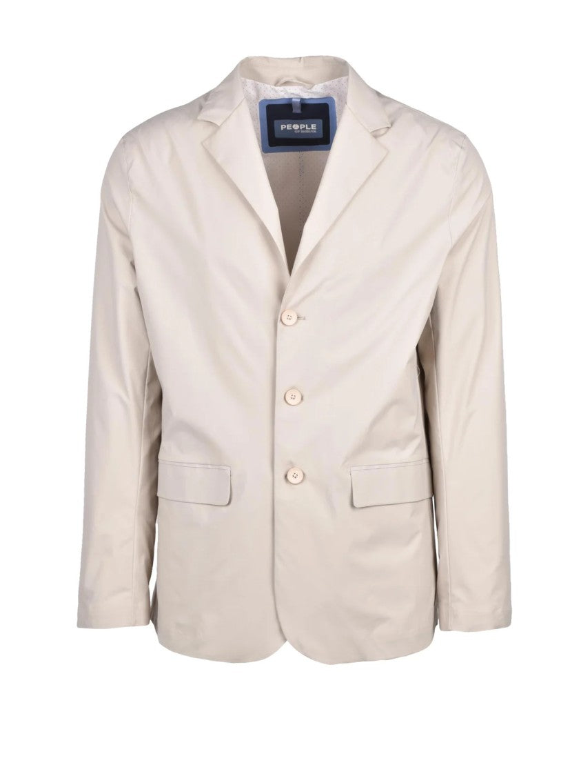 People Of Shibuya Beige Aomori Button Up Lined Jacket