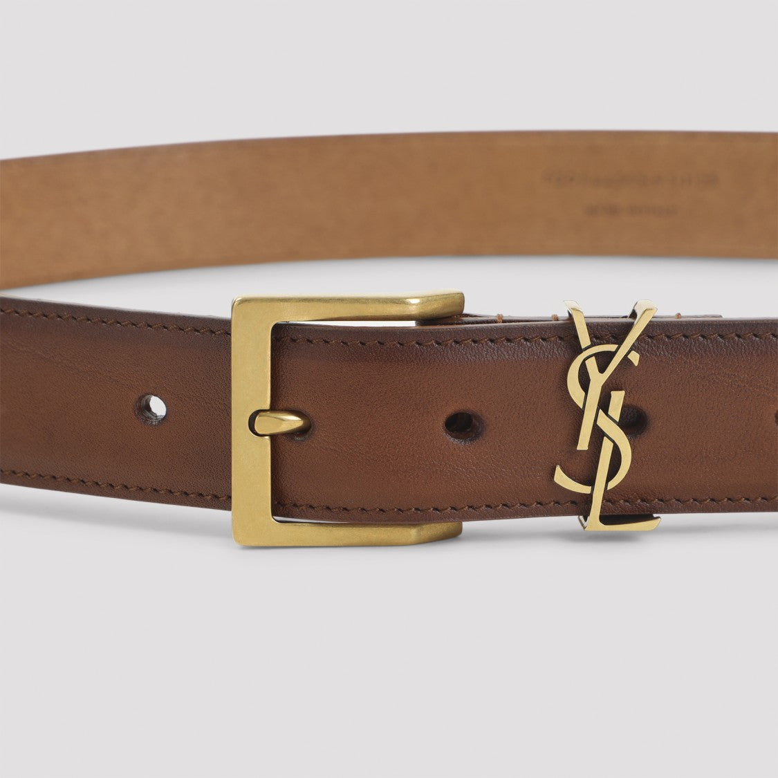 Saint Laurent Smooth Brown Leather Belt
