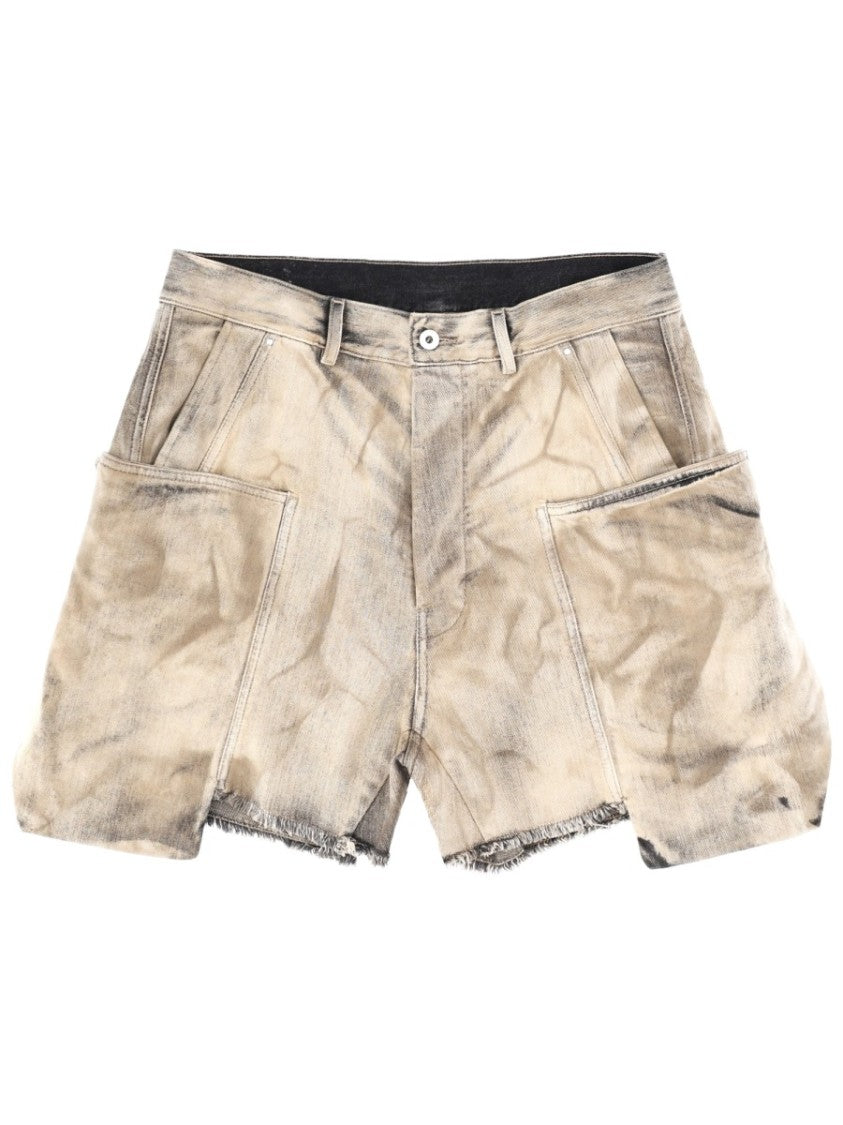 Drkshdw By Rick Owens Stefan Cotton Marbled Cargo Shorts